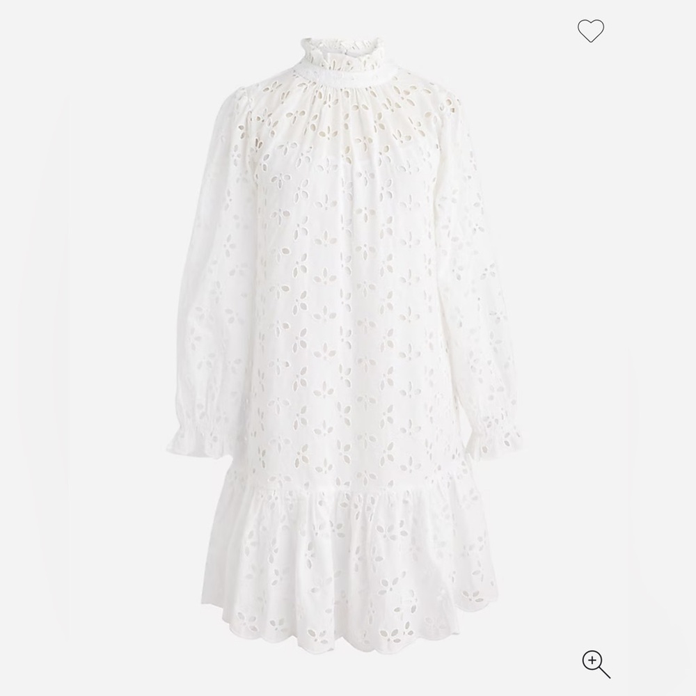 J.Crew ruffleneck mini dress in eyelet - XS